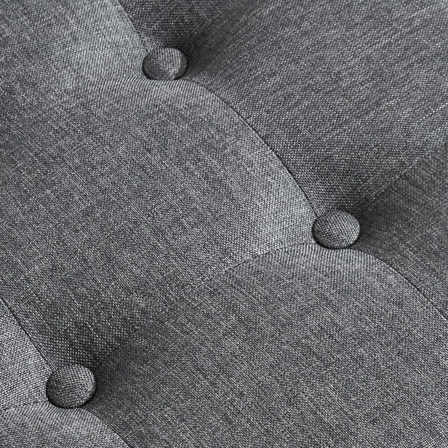 Furnimart 42.5 Inch Storage Ottoman Bench, Flip Top End of Bed Storage Bench, Upholstered Blanket Bench for Bedroom, Entryway, Living Room, Tufted Linen (Dark Grey)