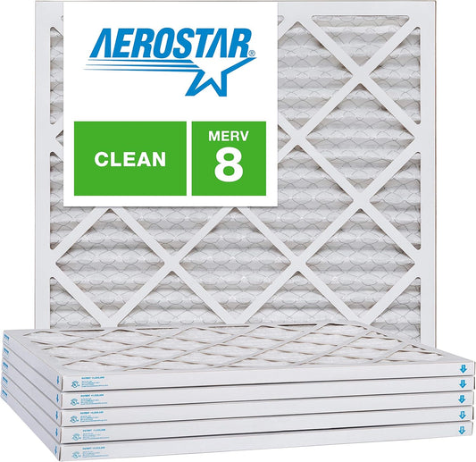Aerostar Air Filters 19 1/2 x 19 1/2 x 1 MERV 8,Healthier Air For Your Home, 19 1/2" x 19 1/2" x 3/4", Box of 6