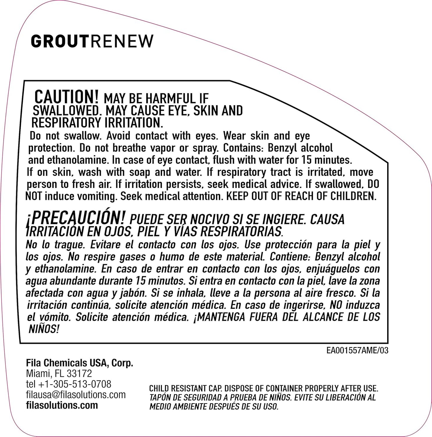 FILA Filagrout Net 24 OZ, Grout Cleaner for Tile Floors, Ceramic Tile and Porcelain Tile, Non-acid and Biodegradable
