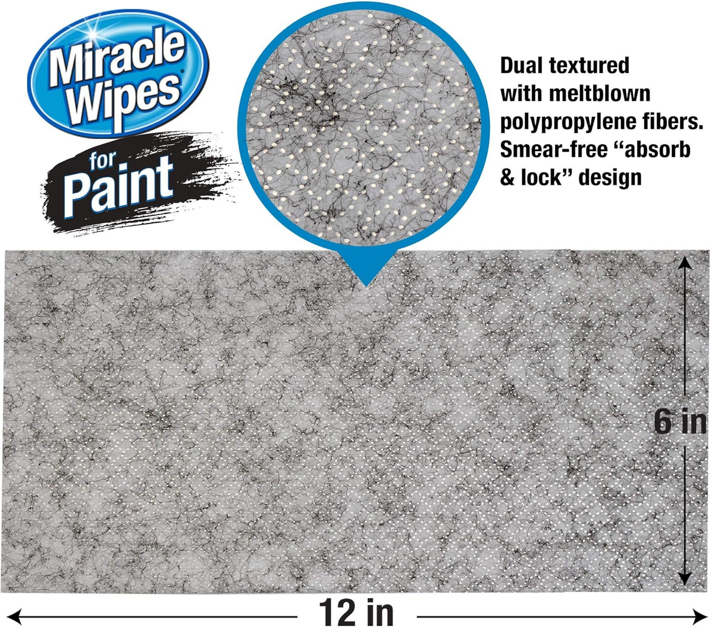 MiracleWipes for Paint Prep & Cleanup, Remove Tough Grime Build-Up, Wet Paint, Caulking, Epoxy, Colorant, and more from Hands, Surfaces, & Tools - 60 Count