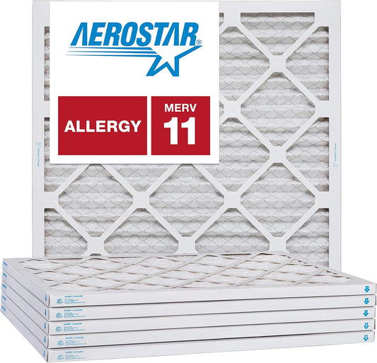 Aerostar 22x22x1 MERV 11, Pleated Air Filter, 22x22x1, Box of 6, Made in the USA