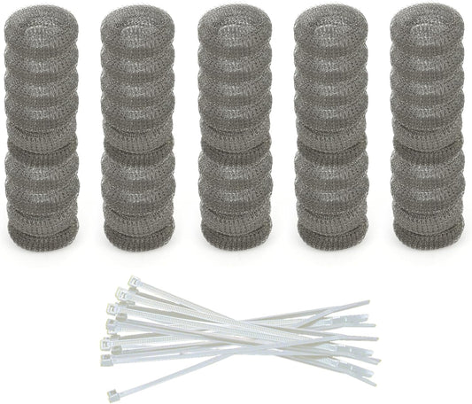 Washing Machine Lint Trap – Stainless Steel Hose Filter, Mesh Drain Catcher, Washer Sock Lint Remover, Rust-Free Snare Laundry Filter with Nylon Cable Ties, 29cmx6.5cm – 50-Pack