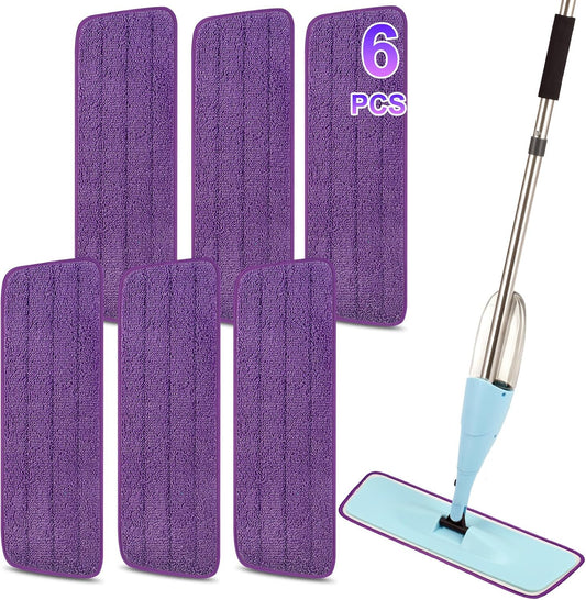 16.5 Inch Reusable Mop Pads Microfiber Spray Mop Replacement Heads for Wet/Dry Mops Compatible with Bona Floor Care System (6 Pack)