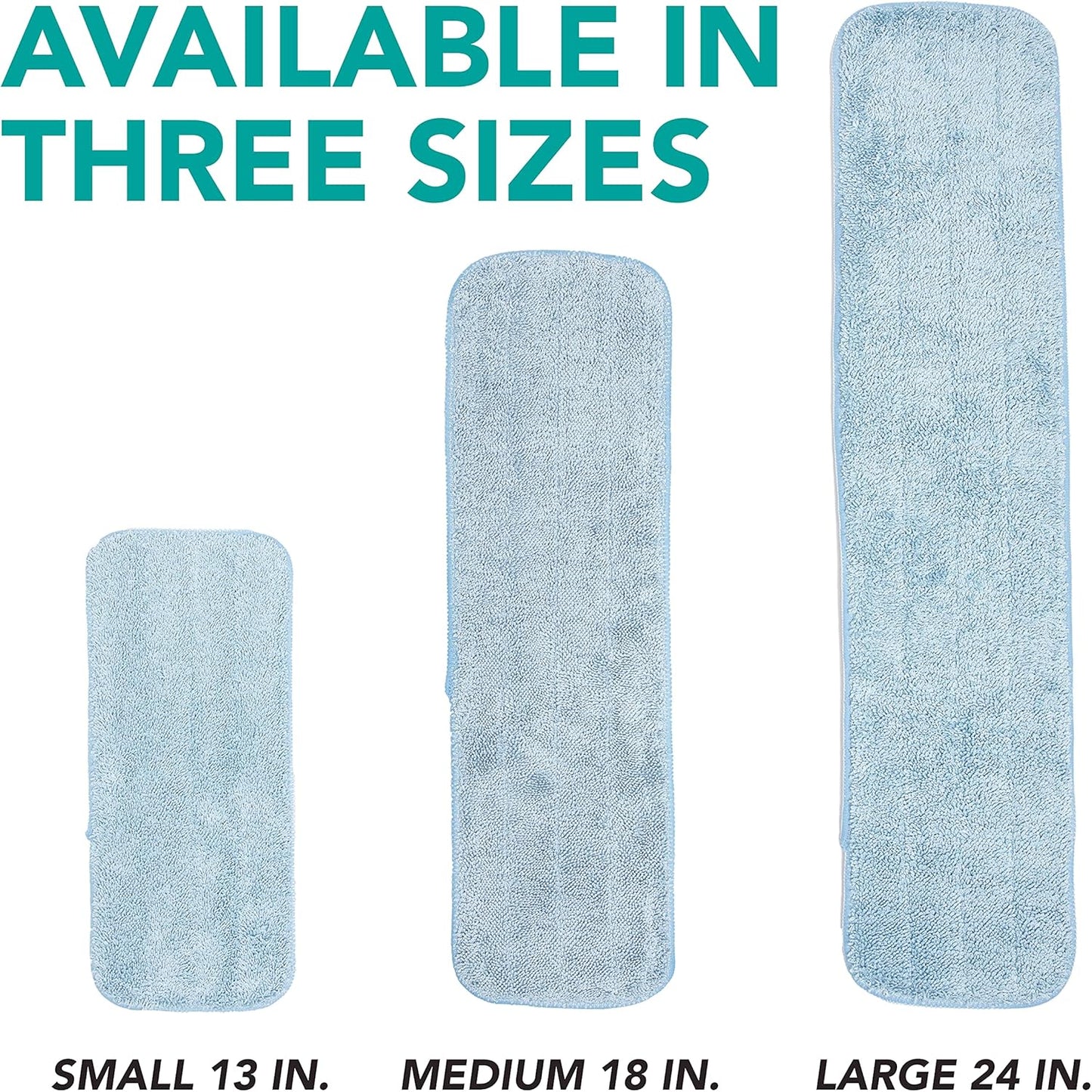 Arkwright Spray Mop Replacement Pads - (Pack of 12) Bulk Microfiber Flat Dry and Wet Refill Mop Pads Floor Cleaning, Compatible with Bona and Rubbermaid, Fits All Mop Heads, 18 in, Blue