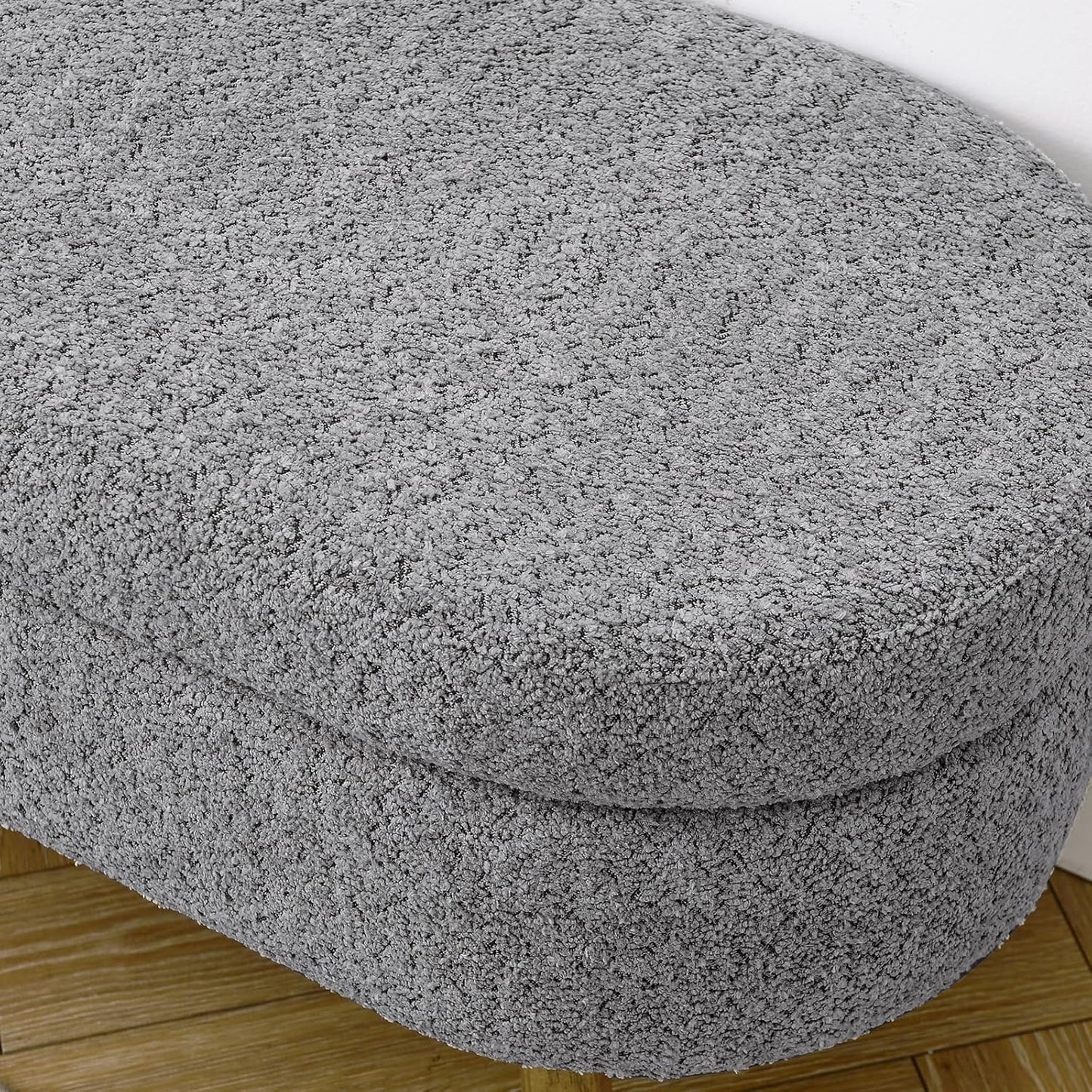 Furnimart 43.5" Queen Size Storage Ottoman Bench, Flip Top End of Bed Storage Bench, Upholstered Blanket Bench for Bedroom, Entryway, Living Room, Tufted Looped Pile Yarn Fabric (Grey)