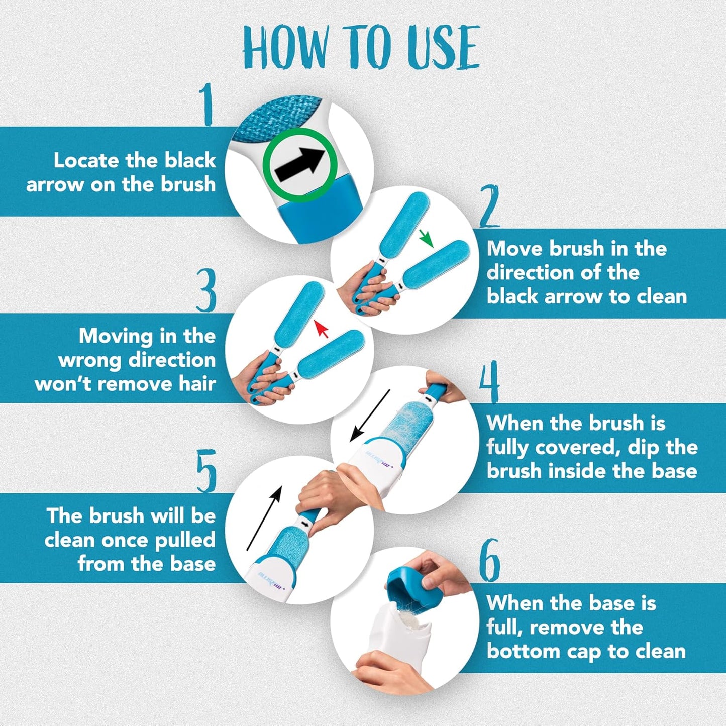 Lint Brush and Pet Hair Remover for Laundry, Clothes, Couches, Car Seats, Furniture and Fabric. Reusable Dog and Cat Fur Wizard Hair Removal Brush. ALLISTAR (Sky Blue)