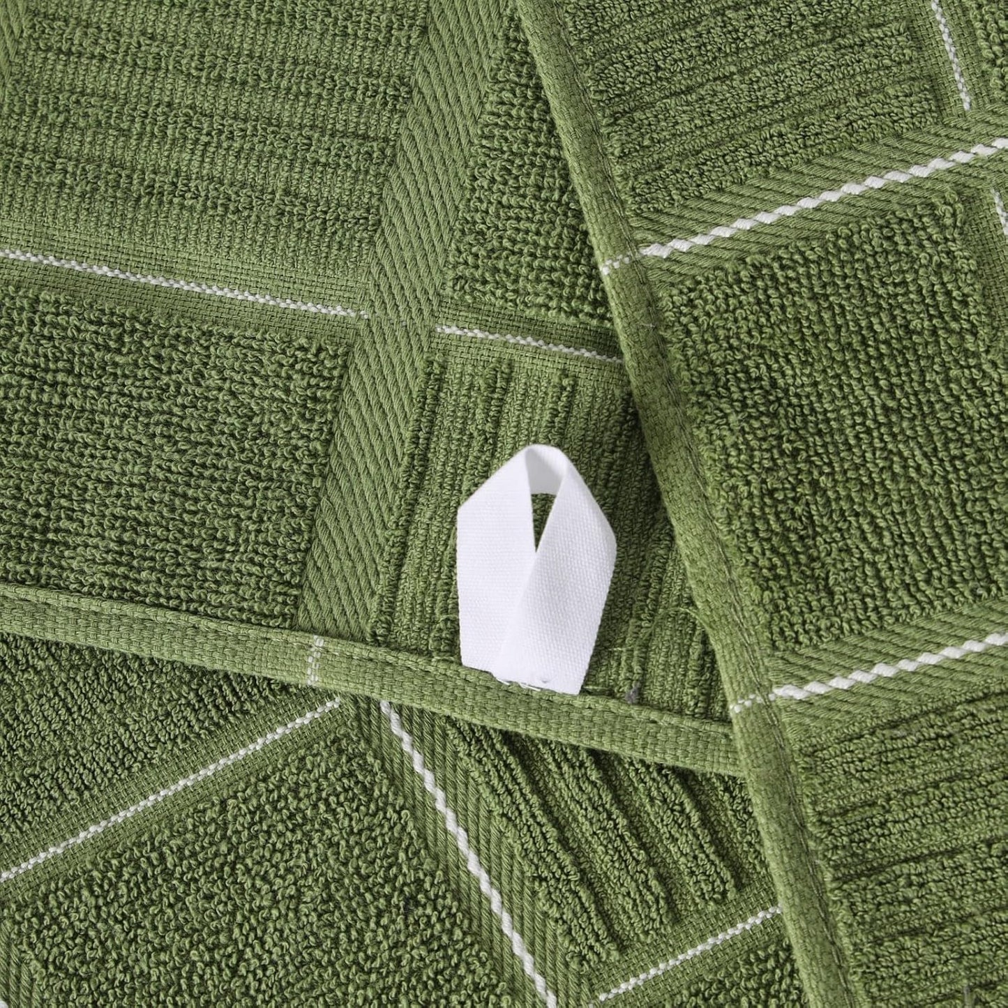 Glynniss Kitchen Towels and Dishcloths Set, Four Dish Towels 16x26 Inches, Four Absorbent Dish Cloths for Washing Dishes 12x12 Inches, Cleaning and Drying for Everyday Use Pack of 8 (Green)