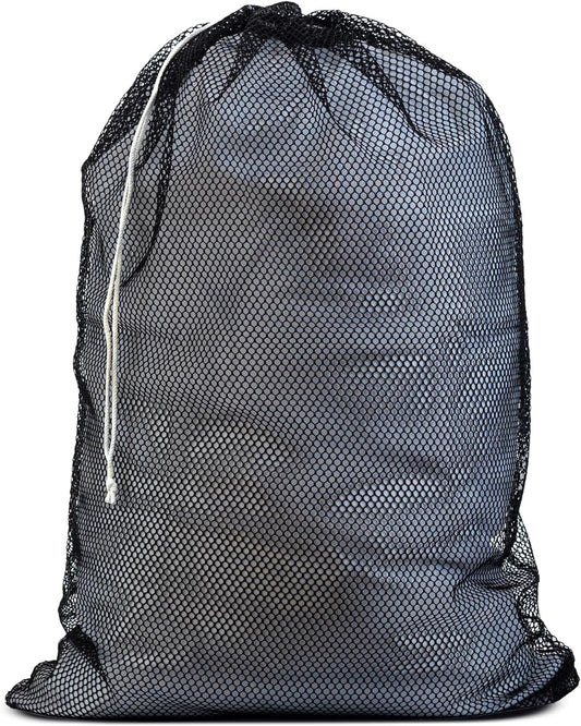 Handy Laundry Mesh XL Laundry Bag - Durable, Machine Washable with Secure Drawstring Closure - Perfect for College Dorms, Laundromats, Apartments (Black, Large 24" x 36")
