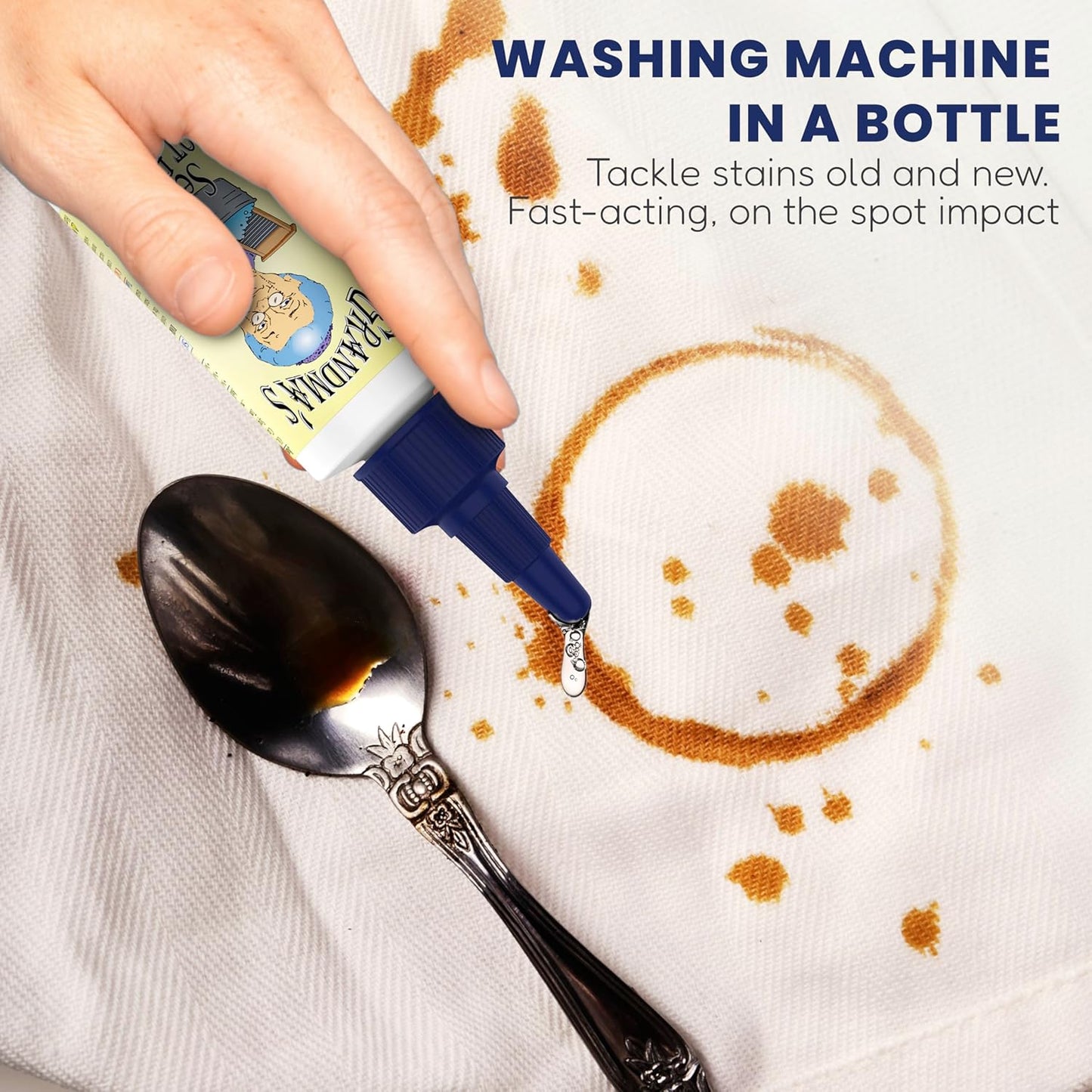 Grandma's Secret Spot Remover for Clothes - Chlorine, Bleach and Toxin-Free - Fabric Stain Remover Removes Oil, Paint, Blood and Pet Stains – 2 Ounce, Pack of 2