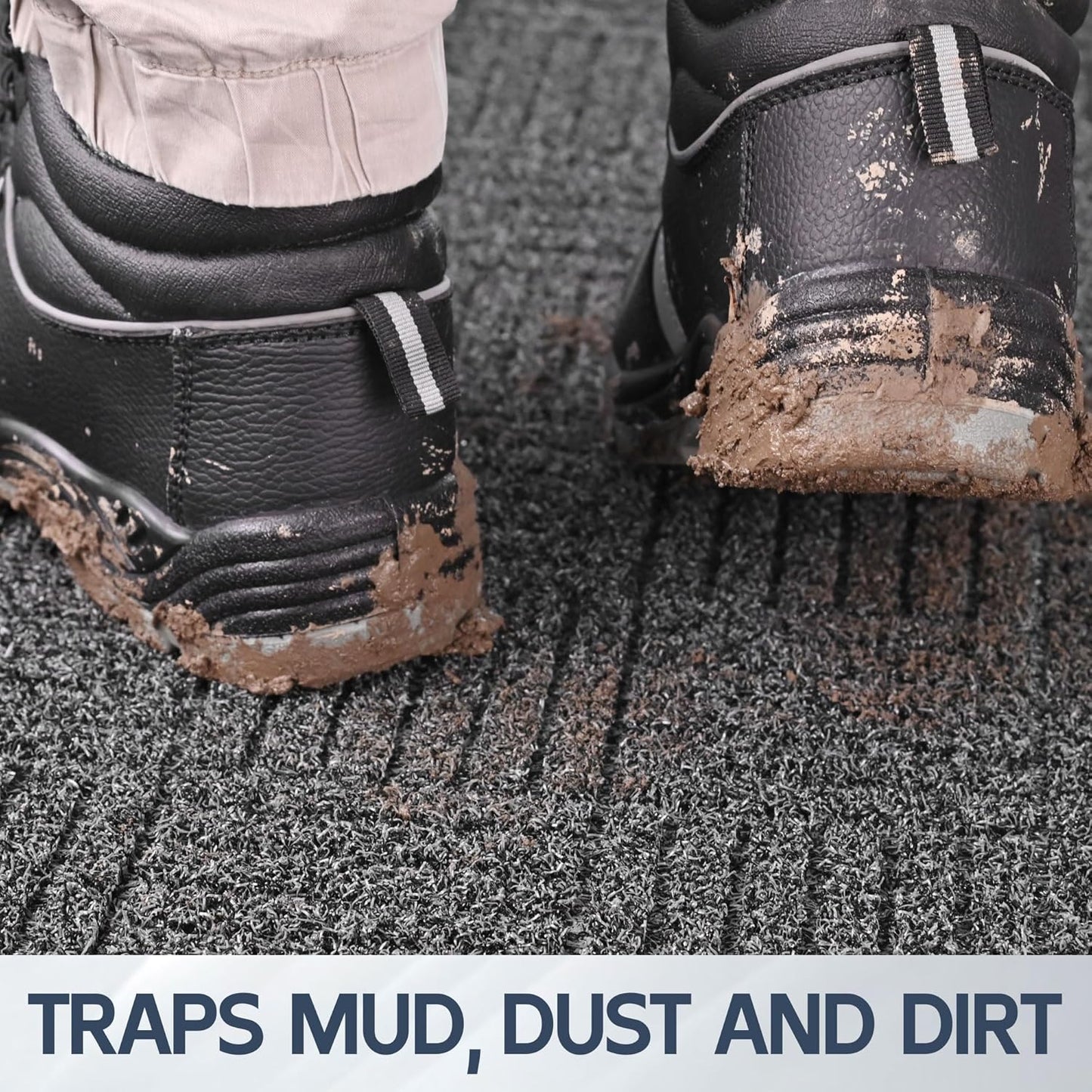 Front Door Mat, 4' x 2' Heavy Duty Indoor Outdoor Doormat, Non-Slip Backing Welcome Mats for Entryway, Low Profile, Commercial Door Mats