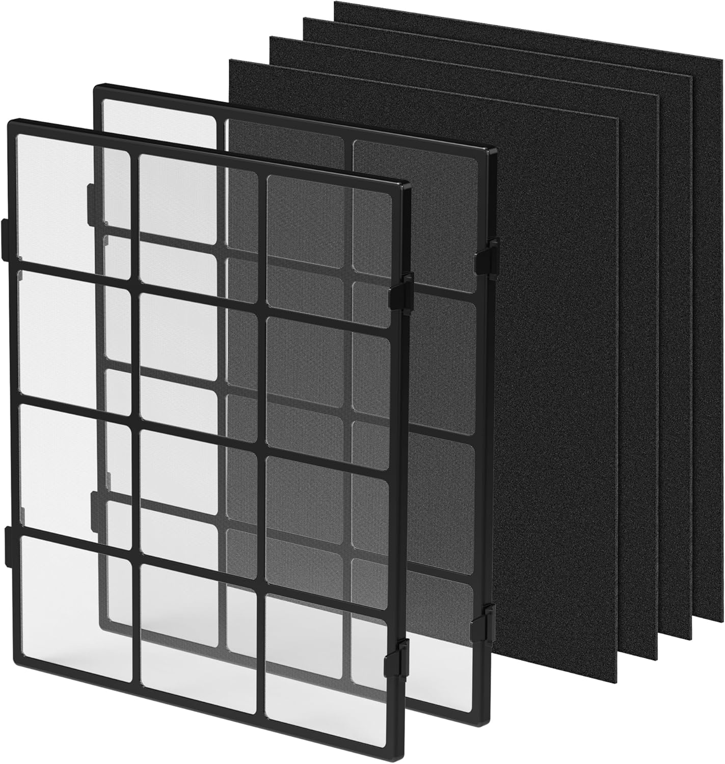 AP-1512HH Filter Replacement, Replacement Filter Compatible with Coway Airmega AP-1512HH and Airmega 200M Air Purifi-ers, 2 Washable Pre-Filters and 4 Activated Carbon Filters