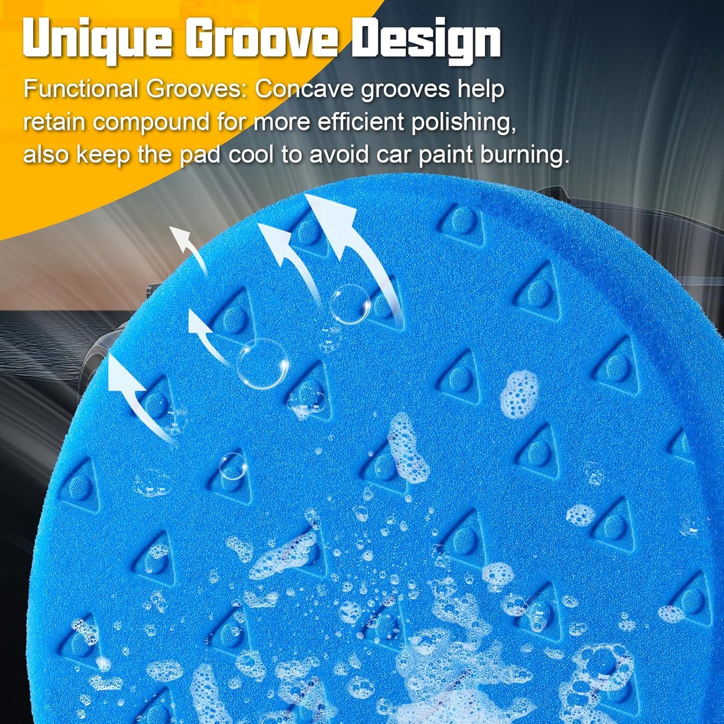 7.5 Inch Buffing Polishing Pads, 8 Pcs Buffing Pads, Car Compound Buffing Sponge Pads and Woolen Pads Cutting Polishing Pad Kit for Car Buffer Polisher Compounding, Polishing & Waxing