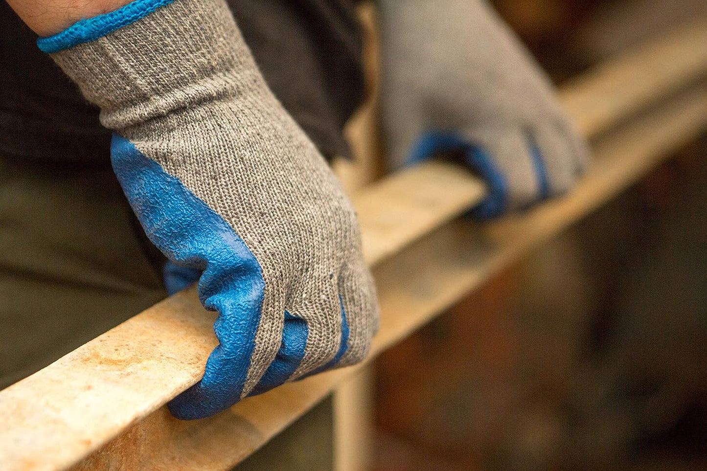 G & F Products - 3100S-10 120 Pairs Small Rubber Latex Double Coated Work Gloves for Construction, gardening gloves, heavy duty Cotton Blend Blue