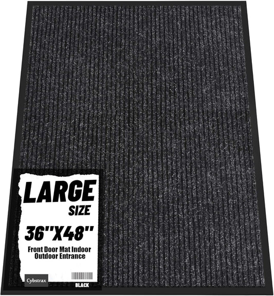 Front Door Mat Indoor Outdoor Entrance, 36" x 48" Dirt Resistant and Absorbent Door Mat, TPR Backing Non-Slip Doormats, Easy to Clean, Low Profile Welcome Floor Mat for Outside Entry