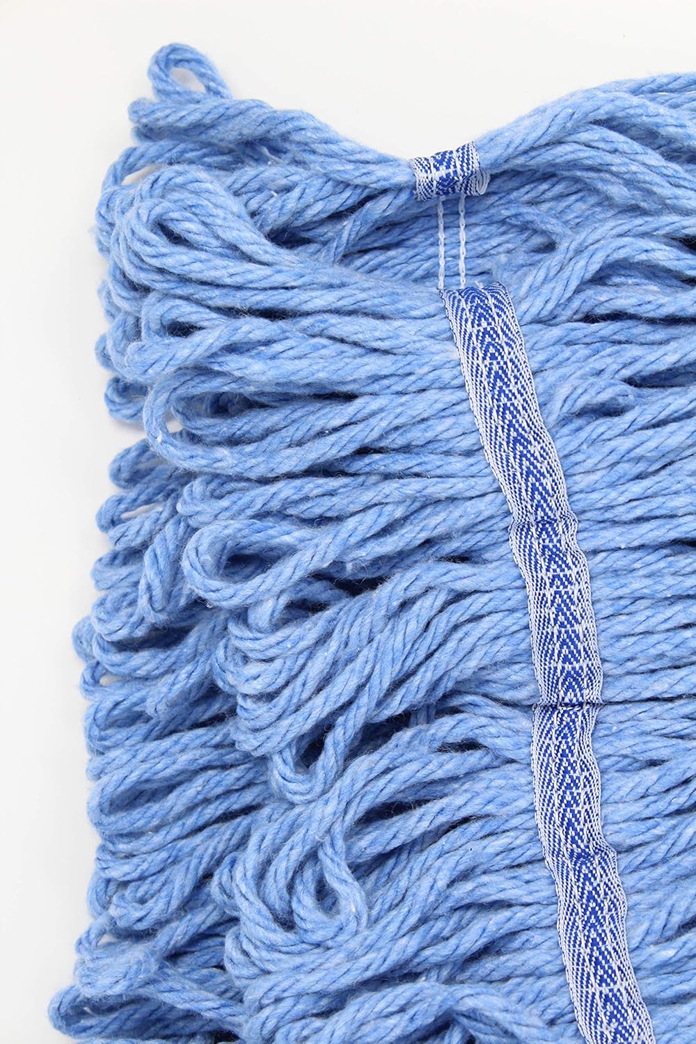 Turkey Creek Essentials Mop Heads Commercial Grade USA Made Looped End Heavy Duty Large Mop Head of Blue 4-Ply Synthetic Yarn Industrial Wet Mop Head Replacement and String Mop Refills (1, Large)