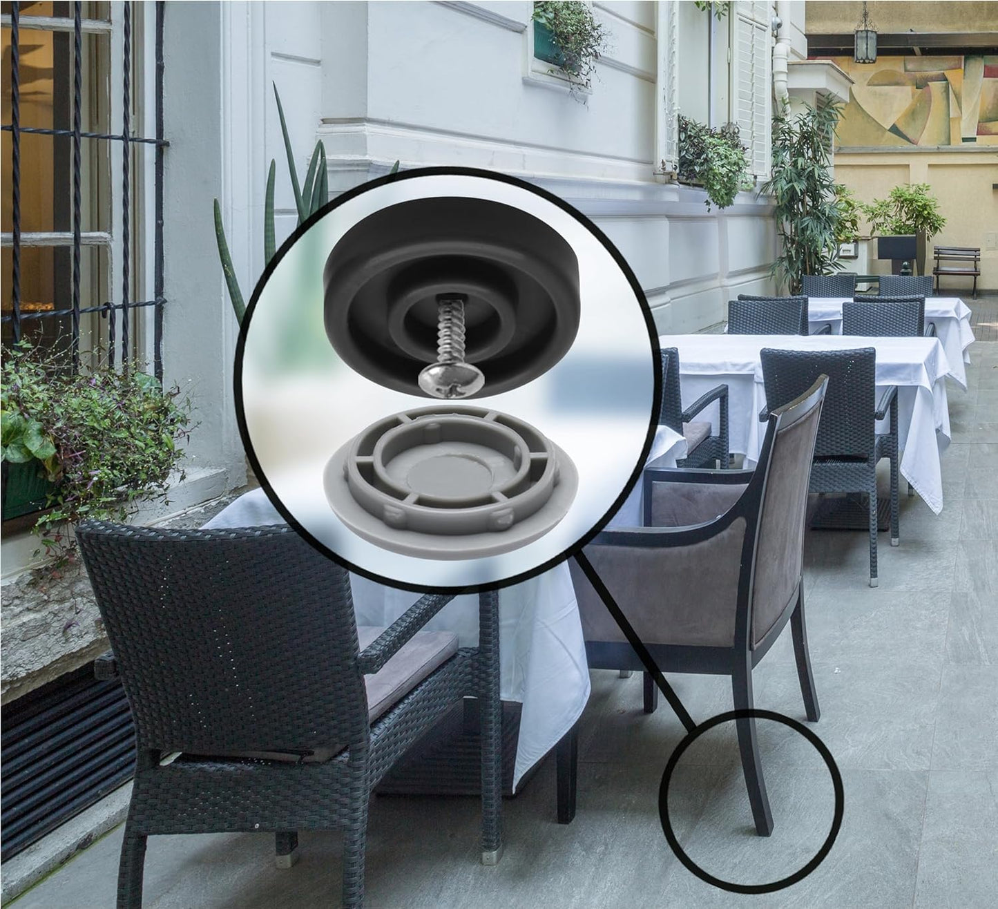 Gorilla Outdoor 1-1/4 Inch Furniture Sliders/Chair Glide Floor Protectors (Set of 8) Screw-On Nylon Furniture Glides for Sliding on Outdoor and Indoor Floors