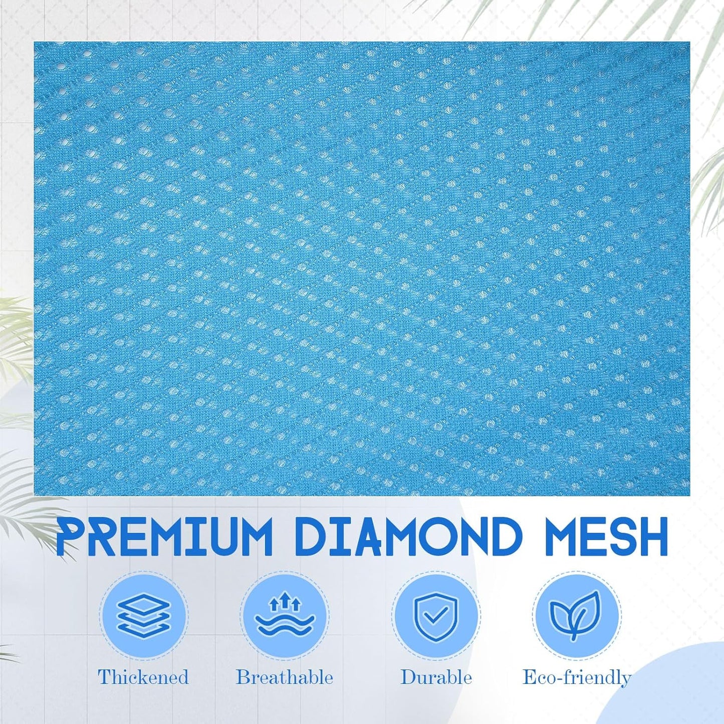 6 Pack 20 x 17 Inches Blue Mesh Laundry Bag with Handles Machine Washable Secure Drawstring Closure Large Sturdy Mesh Net Laundry for College Travel Dorm Laundromat