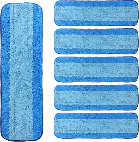 6 Pack Microfiber Cleaning Pads for Bona Mop, Reusable Microfiber Mop Pads for 18 Inch Mop, Hardwood & Hard Surface Floors Replacement Cleaning Mop Pads, Machine Washes