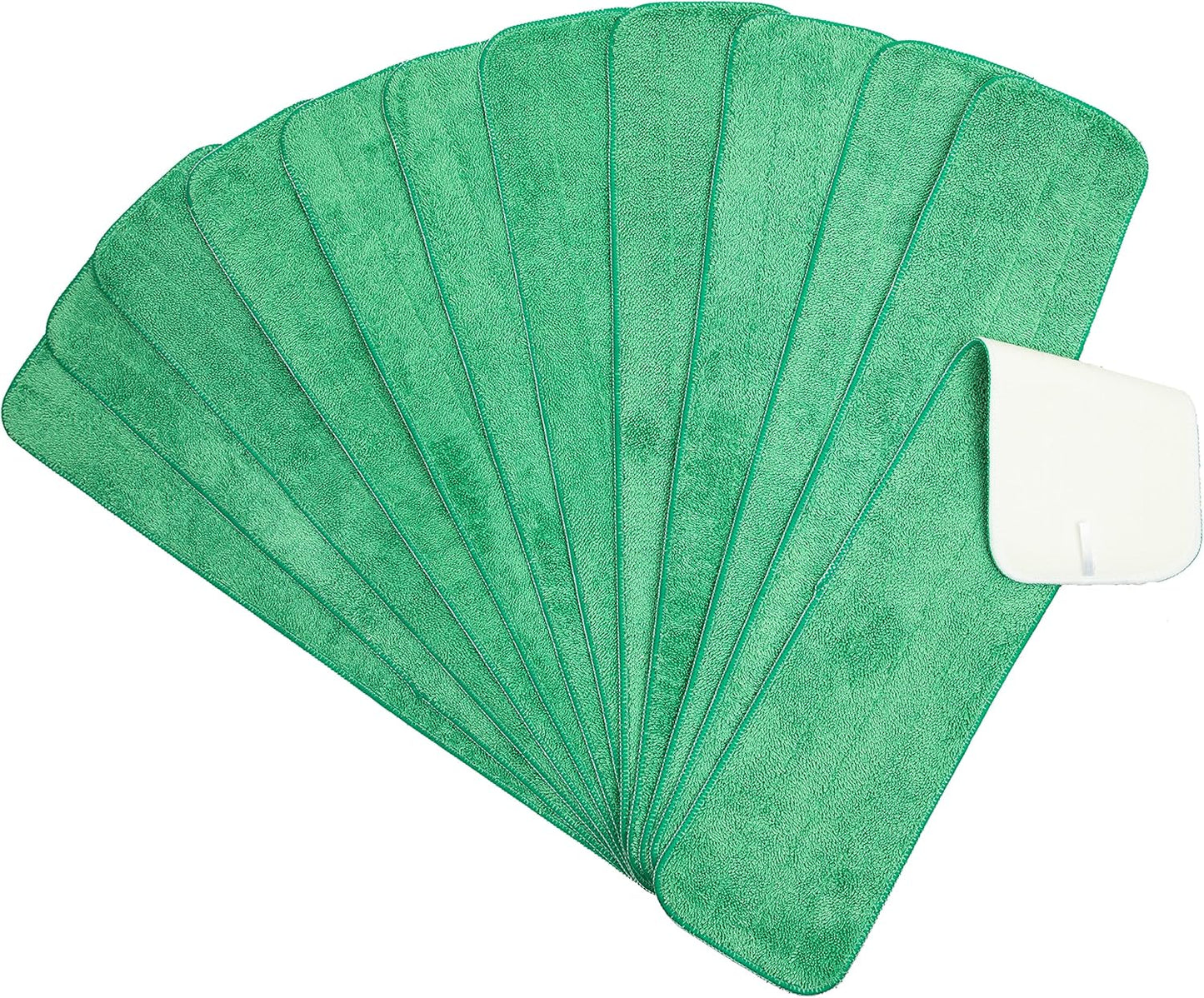 Arkwright Spray Mop Replacement Pads - (Pack of 12) Bulk Microfiber Flat Dry and Wet Refill Mop Pads Floor Cleaning, Compatible with Bona and Rubbermaid, Fits All Mop Heads, 24 in, Green