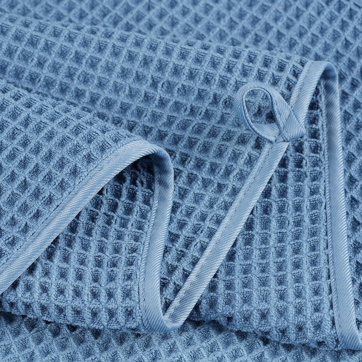 POLYTE Microfiber Oversize Quick Dry Lint Free Bath Towel, 60 x 30 in, 4 Pack (Waffle Weave)